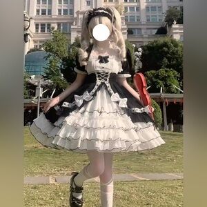 NEW Sweet Harajuku Black and White Lolita Dress